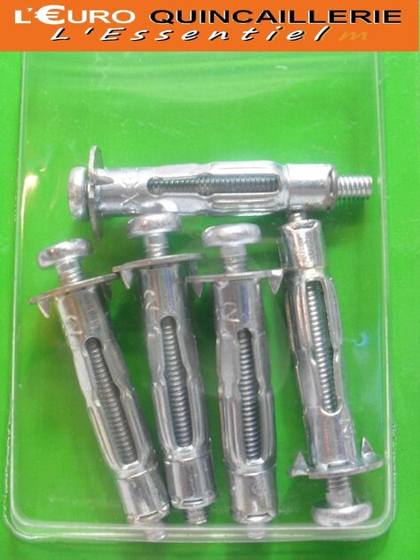 5 CHEVILLES METALLIQUES MATERIAUX CREUX D8X32mm VIS 4x40mm (2)
