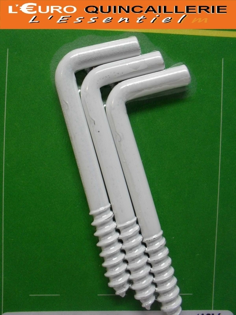 GONDS A VIS ACIER PLASTIFIE BLANC 4,5x60 (2)