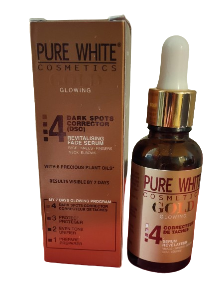 Serum eclaircissant visage et corps gold anti tache brune hydratant luxe