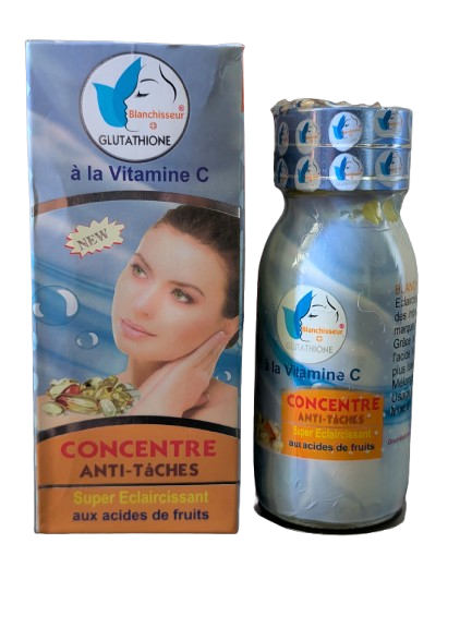 blanchisseur glutathione a la vitamine c BLANCHISSEUR GLUTATHIONE CONCENTREE SUPER ECLAIRCISANT ANTI TACHES 60 ML -  SERUM ECLAIRCISSANT