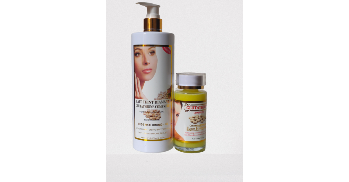 TEINT DIAMANT COMPRIME ORIGINAL LAIT ECLAIRCISSANT TEINT DE REVE 500 ML + HUILE  GLUTATHIONE COMPRIME - LAIT & GAMME ECLAIRCISSANTE