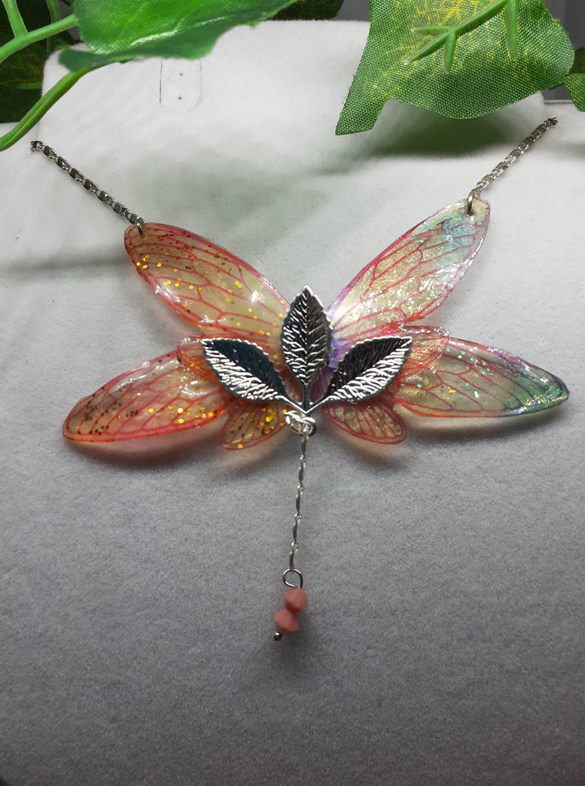 Collier ailes de fées feuilles