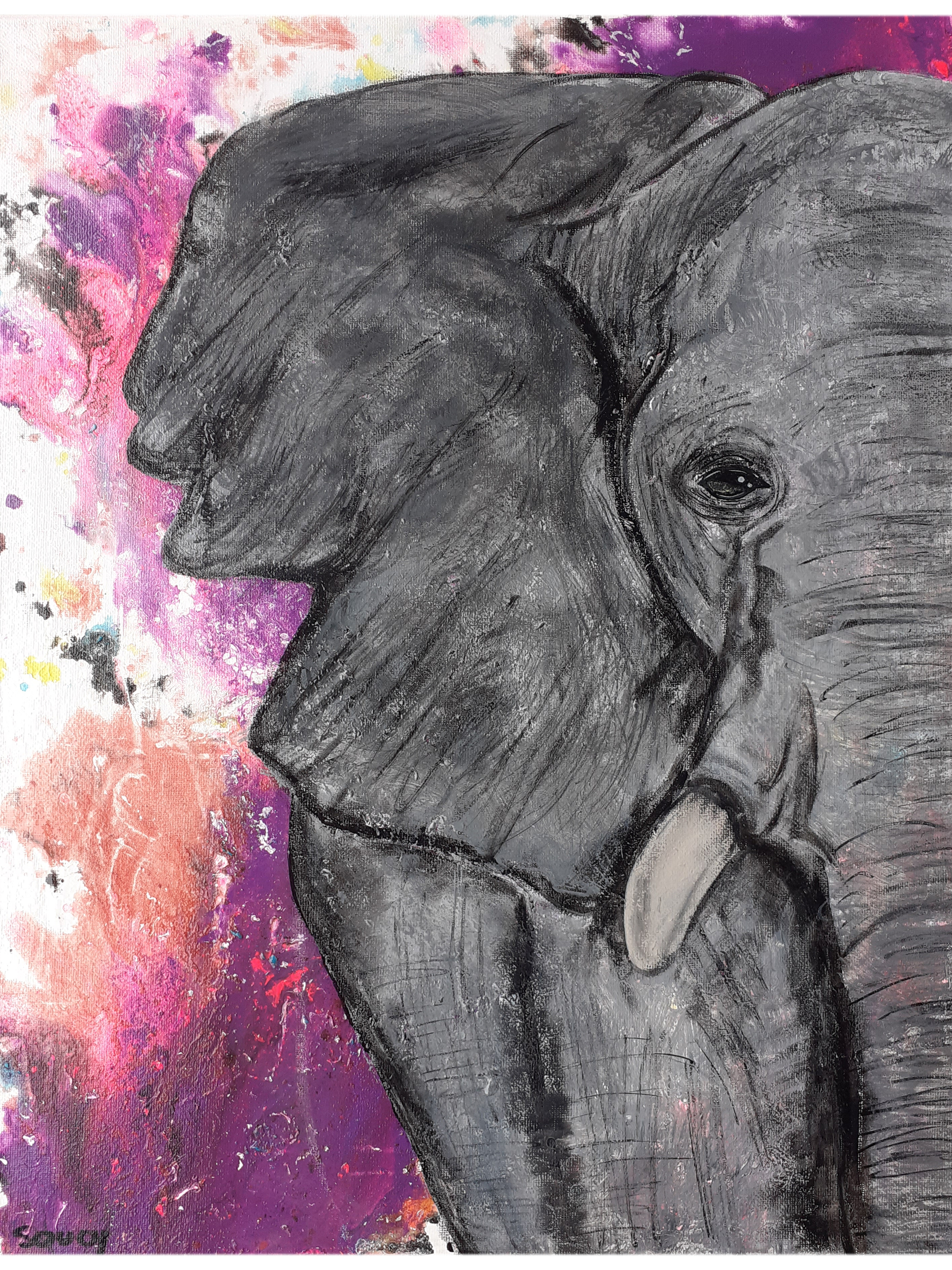 Eléphant 2 acrylique soucy création