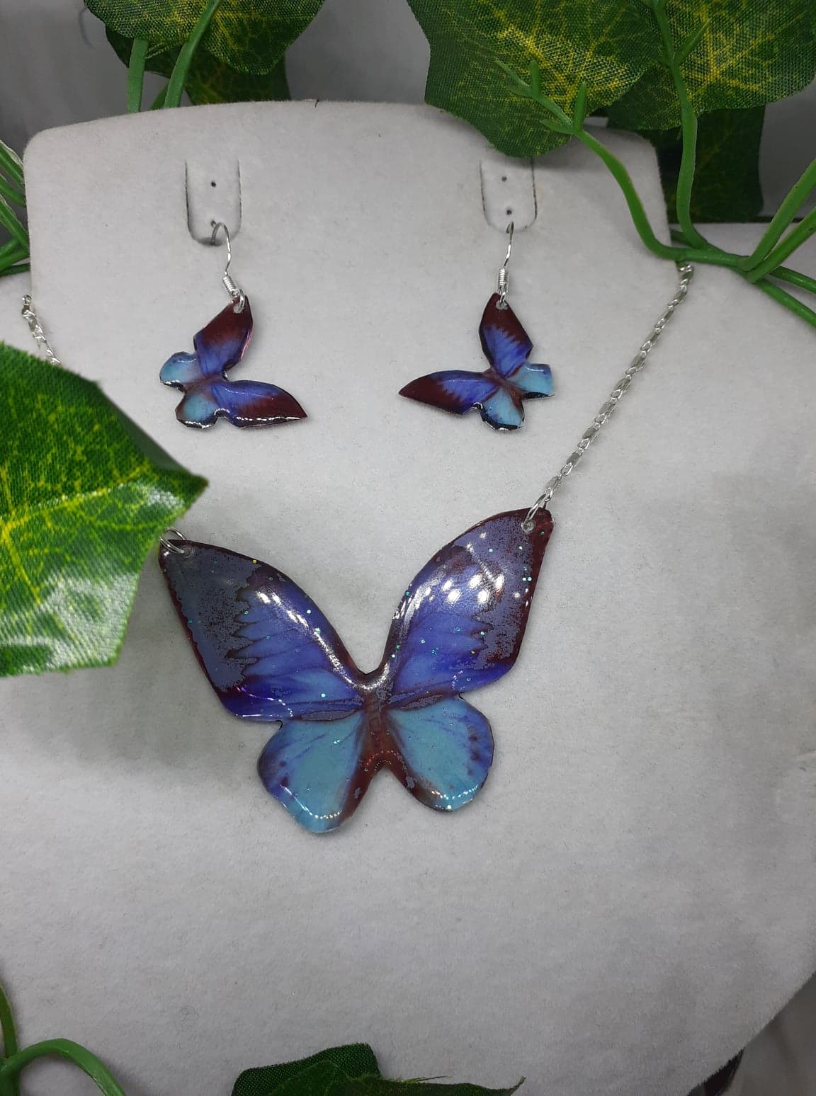 Parure en Argent Papillon Bleu - L\'Élégance Aérienne de la Féérie