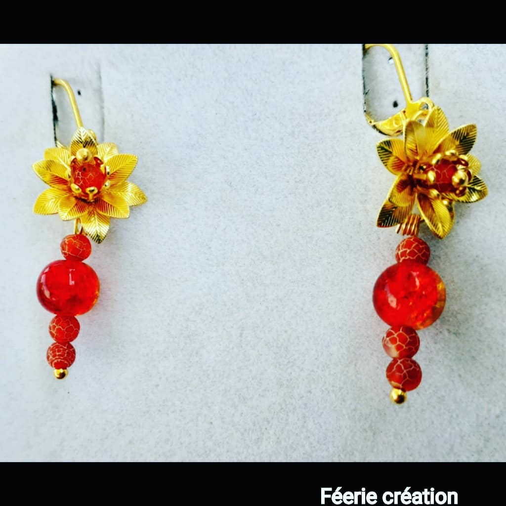 Boucles d\'Oreilles Plaqué Or Féérie Création