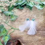 Boucles doreilles en argent féerie création plumes