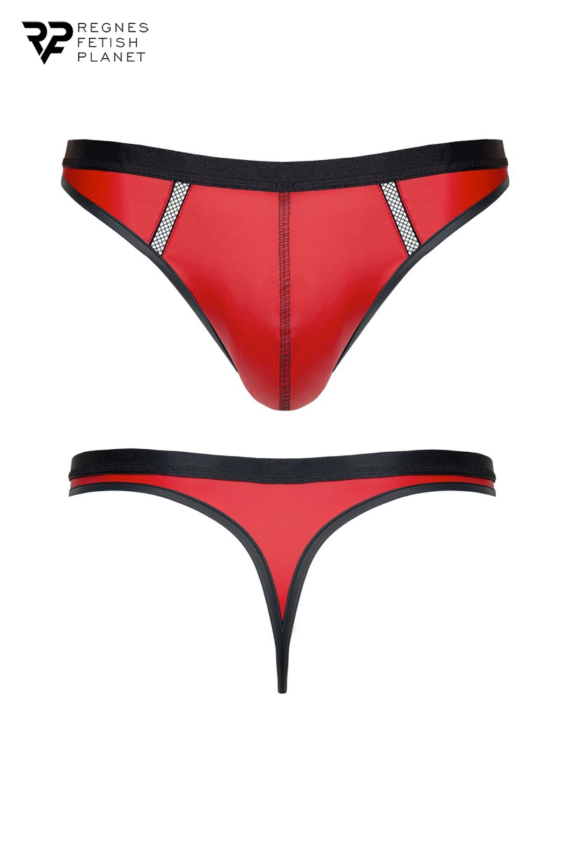 String rouge en wetlook pour homme