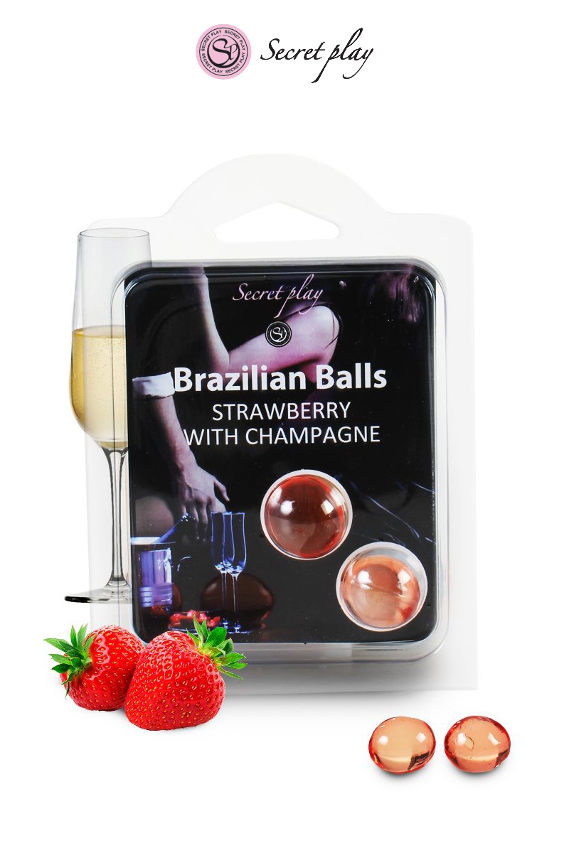 2 Brazilian Balls - fraise & champagne - Secret Play