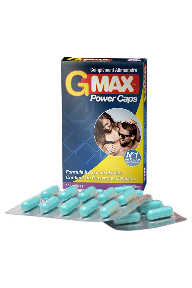 20 compléments alimentaires aphrodisiaques Power Caps Homme - G-Max