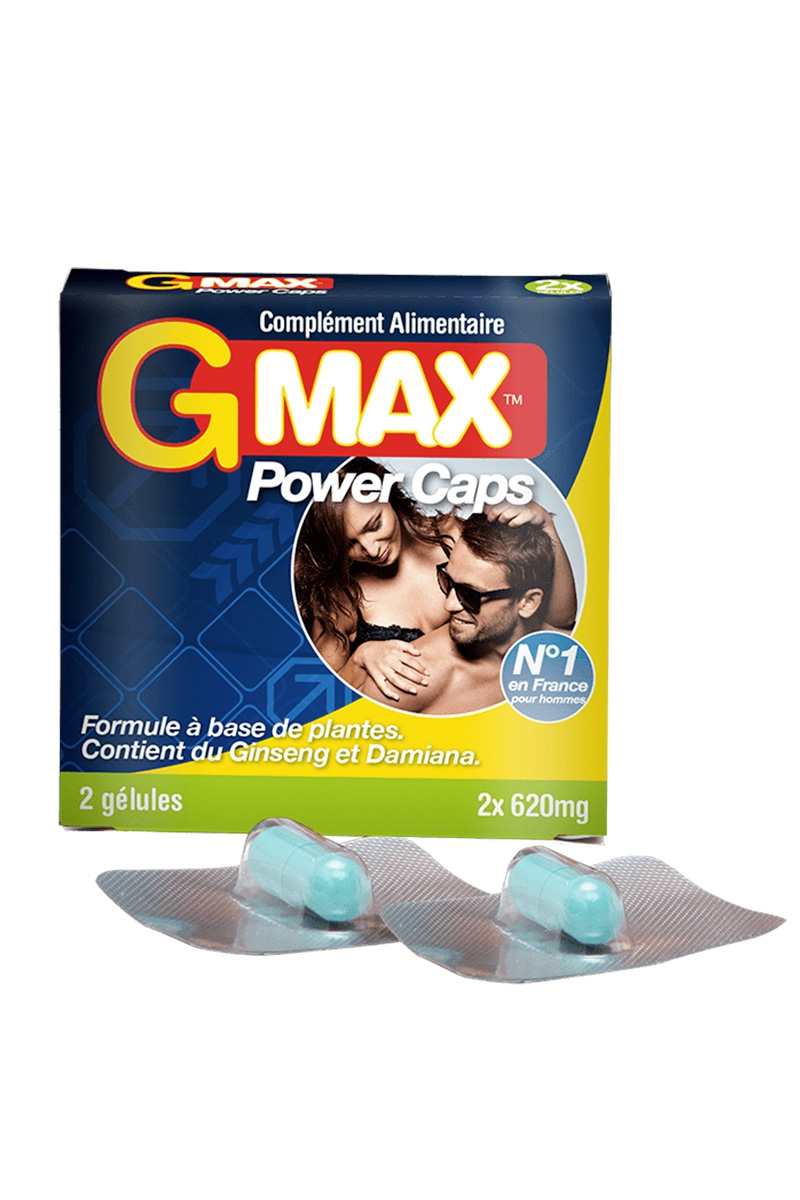 2 compléments alimentaires aphrodisiaques Power Caps Homme - G-Max