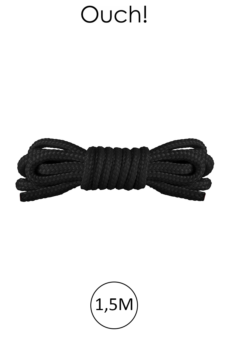 Mini corde de bondage 1,5m noire - Ouch!