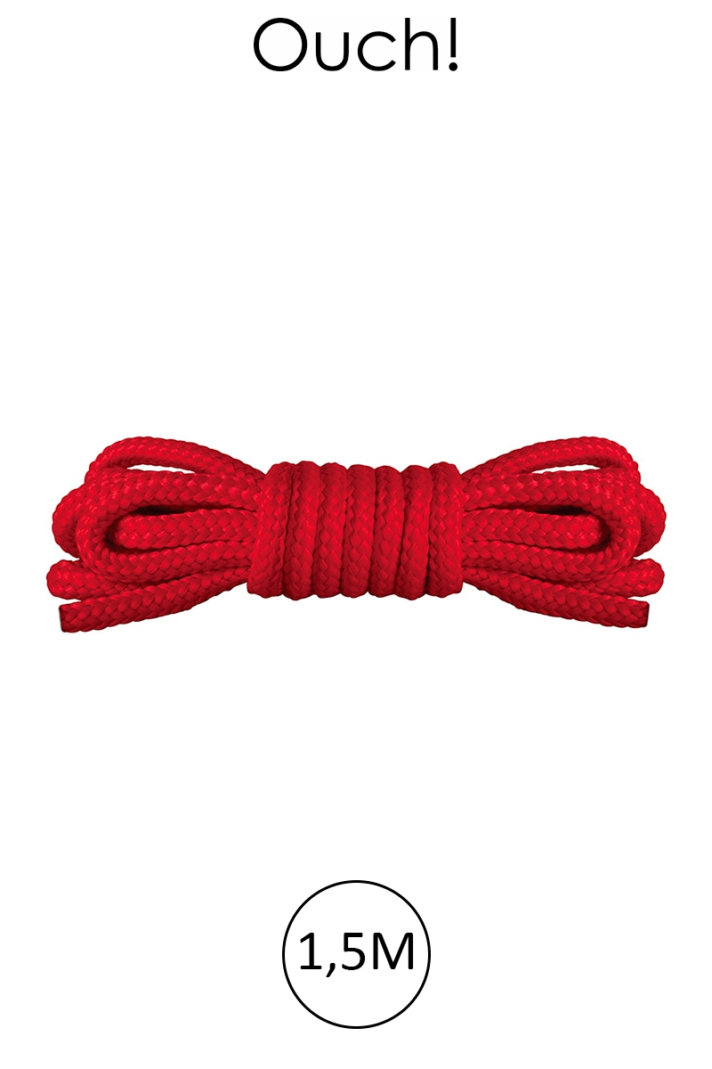 Mini corde de bondage 1,5m rouge - Ouch!