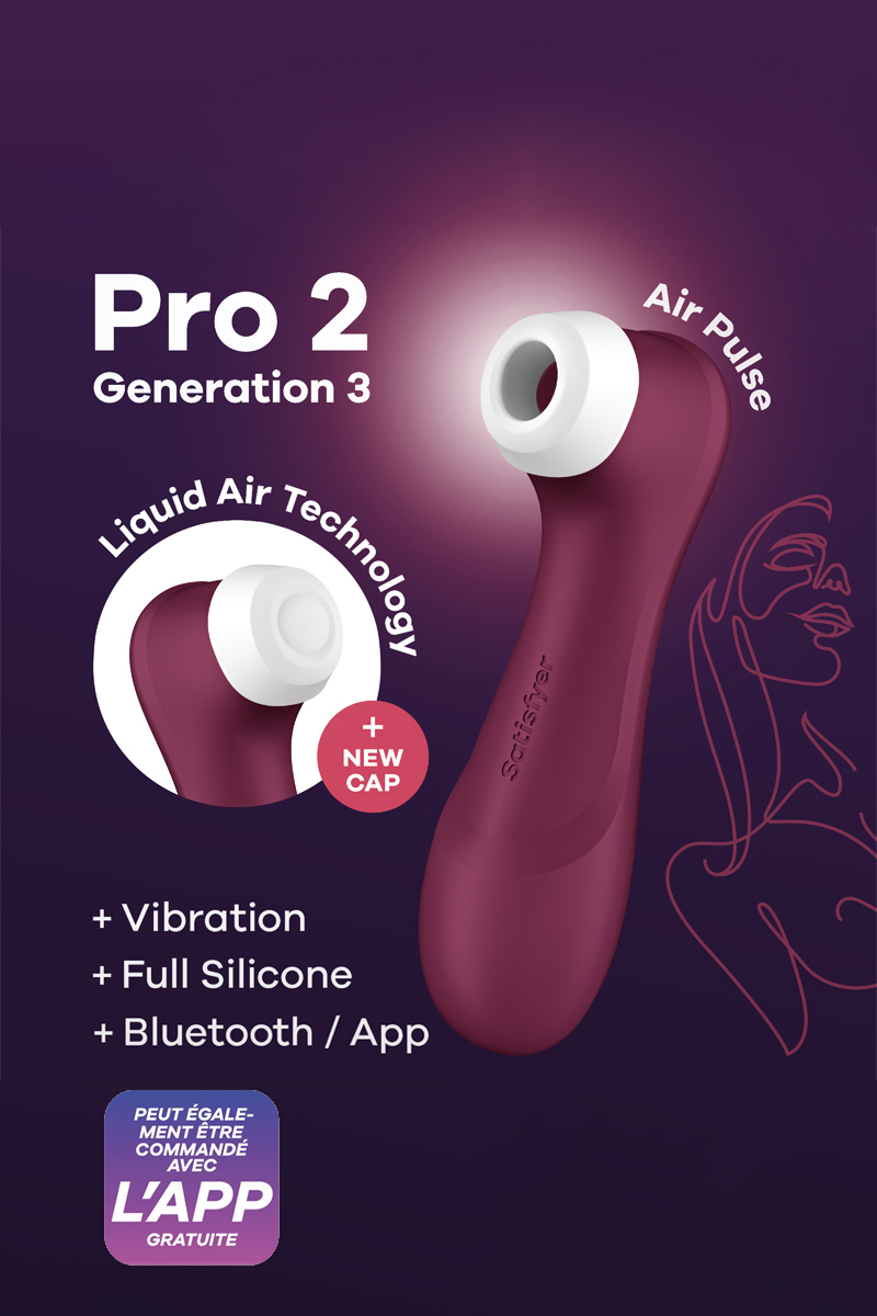 affiche flyer visuel avec le Double stimulateur Pro 2 Generation 3 connecté bordeaux