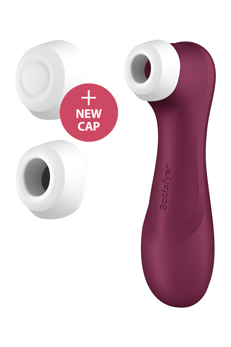 photo du double sextoy connecté pro 2 generation 3 satisfyer avec ses 2 capuchons interchangeables