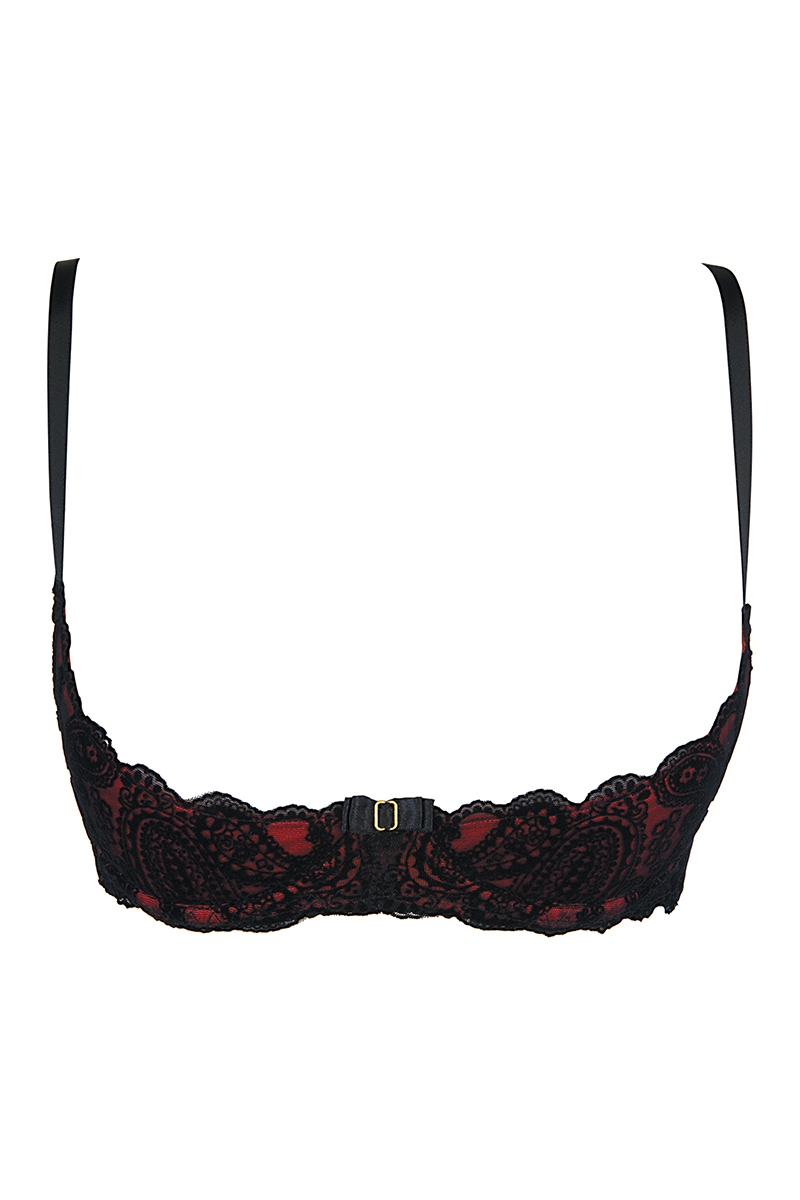 soutien-gorge demu cup rouge et noir