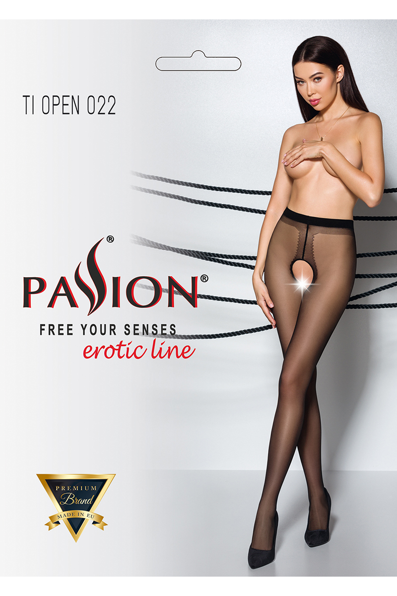 boite emballage Collants ouverts noirs couture rouge TI022