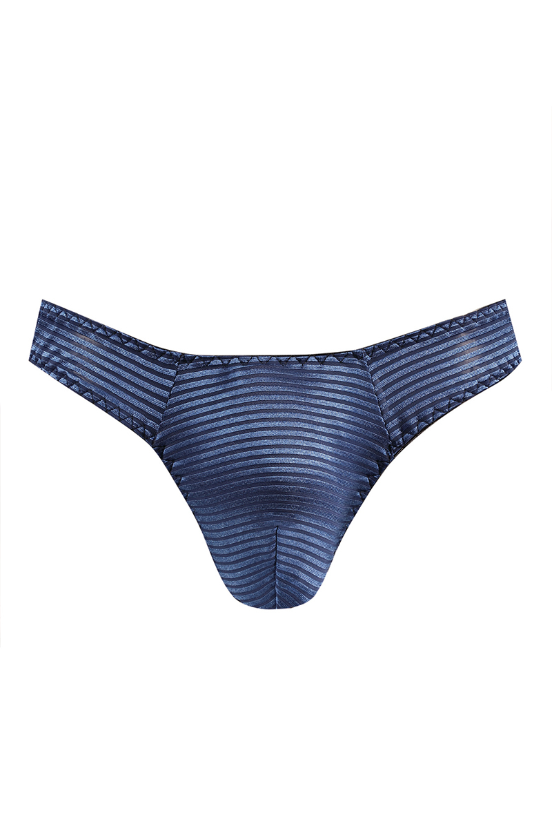 string bleu à rayures homme