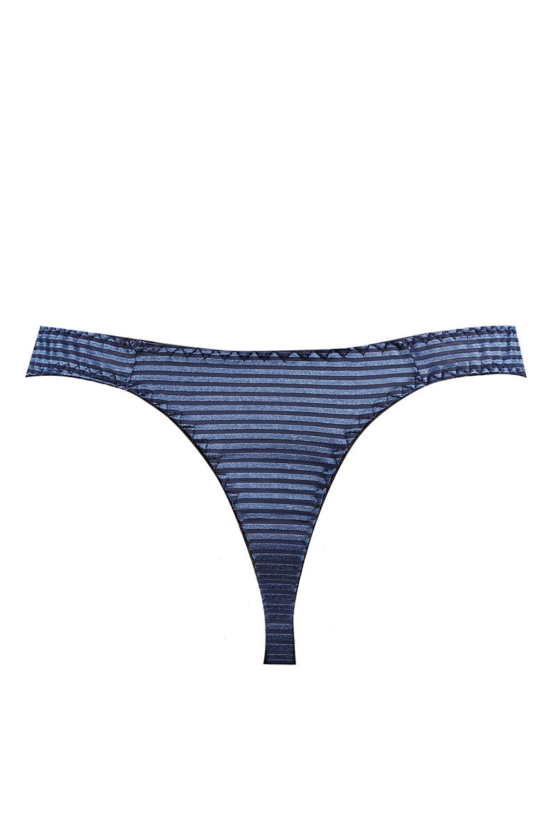 string rayé bleu marine homme