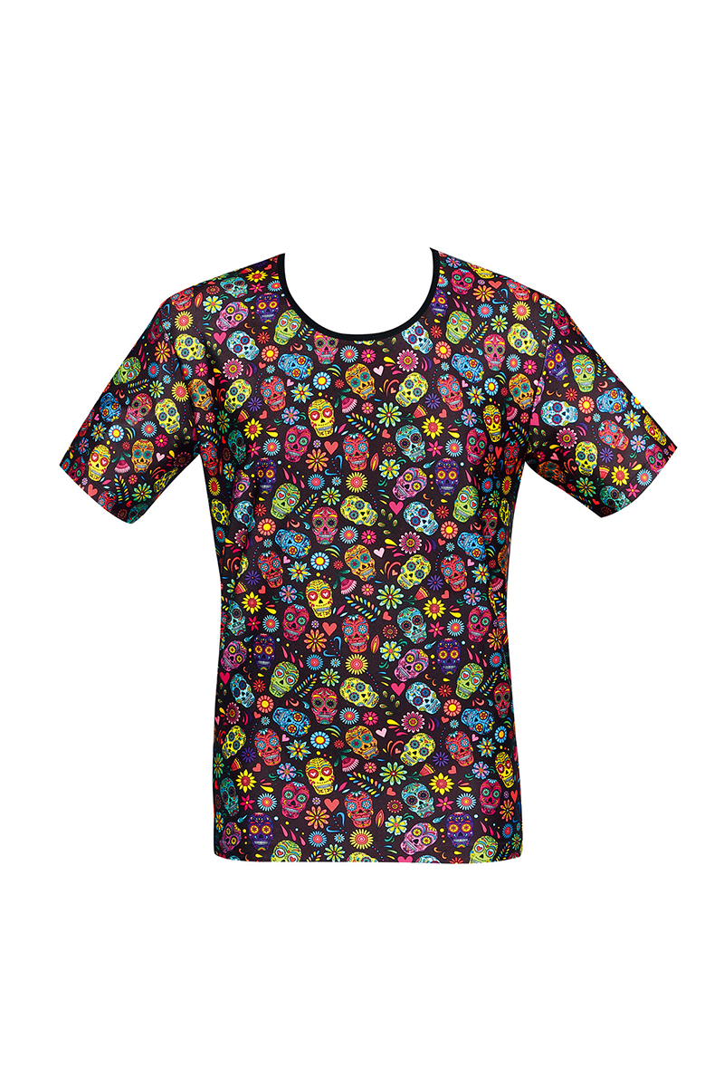 t-shirt crâne coloré homme
