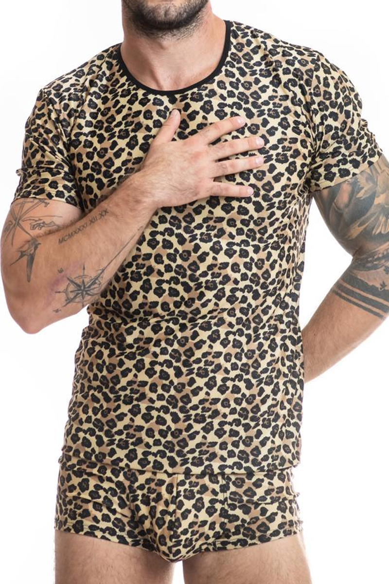 t-shirt léopard homme