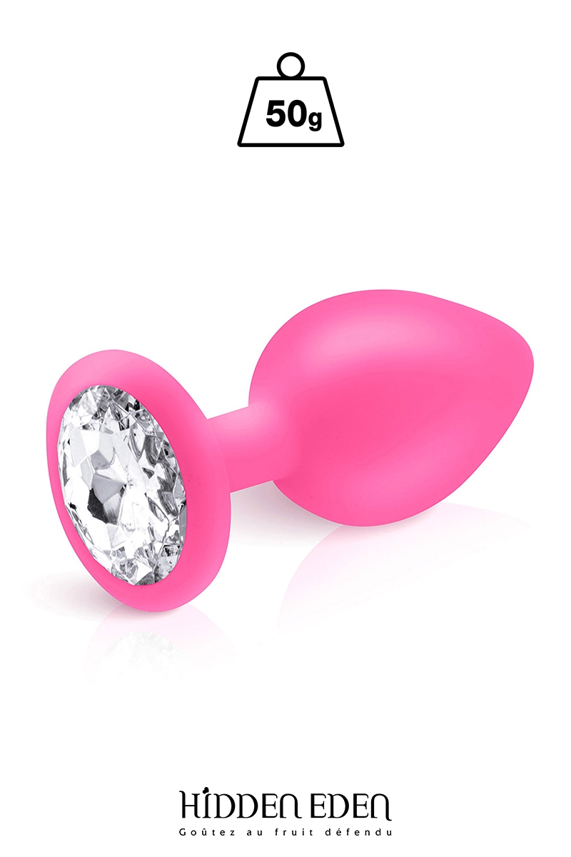 Plug bijou silicone rose M