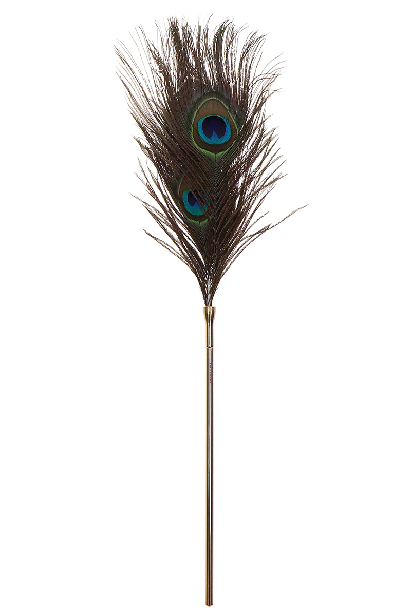 Plumeau à caresses Peacock Tickler - Taboom, Plumeau à caresses - Pour hommes et femmes - Stimulation des sens - Longueur : 27 cm - Matière : métal sans nickel, plumes - Marque : Taboom / collection Dona, verticale, ooh my god