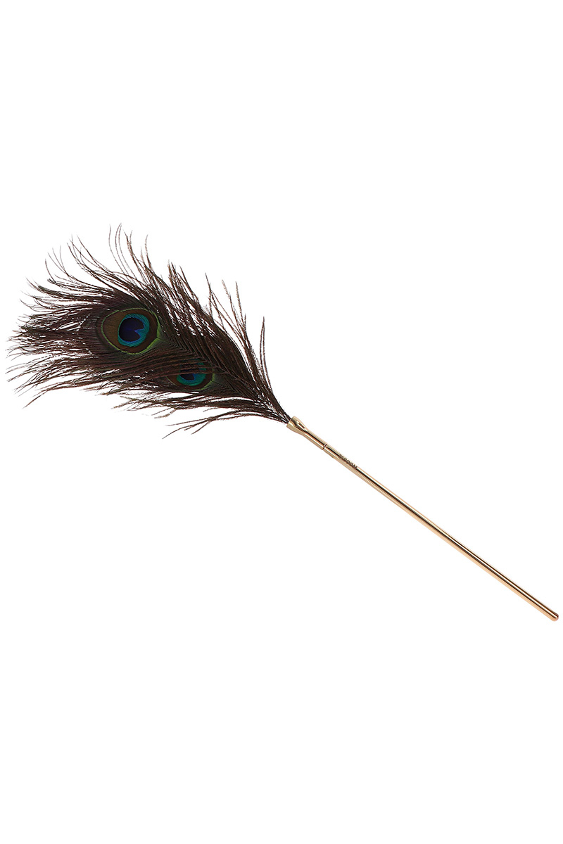 Plumeau à caresses Peacock Tickler - Taboom, Plumeau à caresses - Pour hommes et femmes - Stimulation des sens - Longueur : 27 cm - Matière : métal sans nickel, plumes - Marque : Taboom / collection Dona, plume paon, ooh my god
