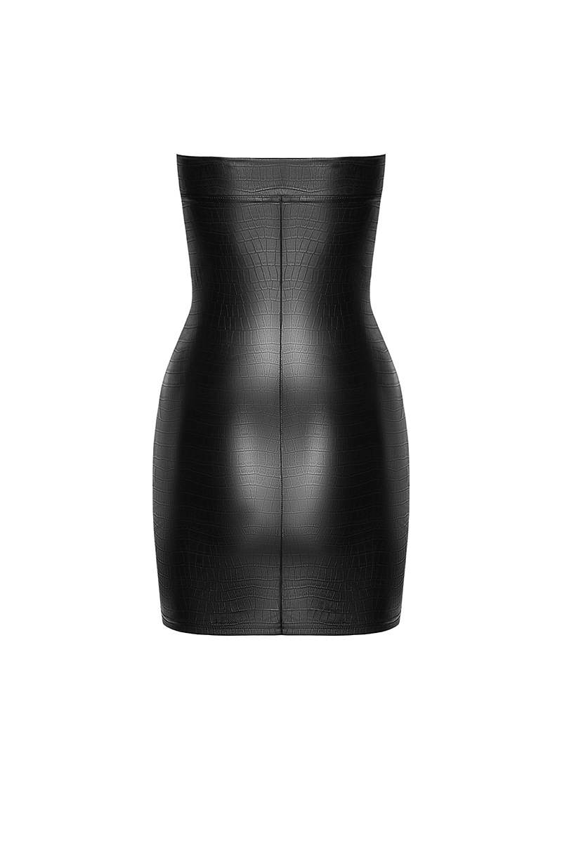 Mini robe bustier Wild F317 wetlook effet croco, vu de dos, non porté, robe sexy, ooh my god