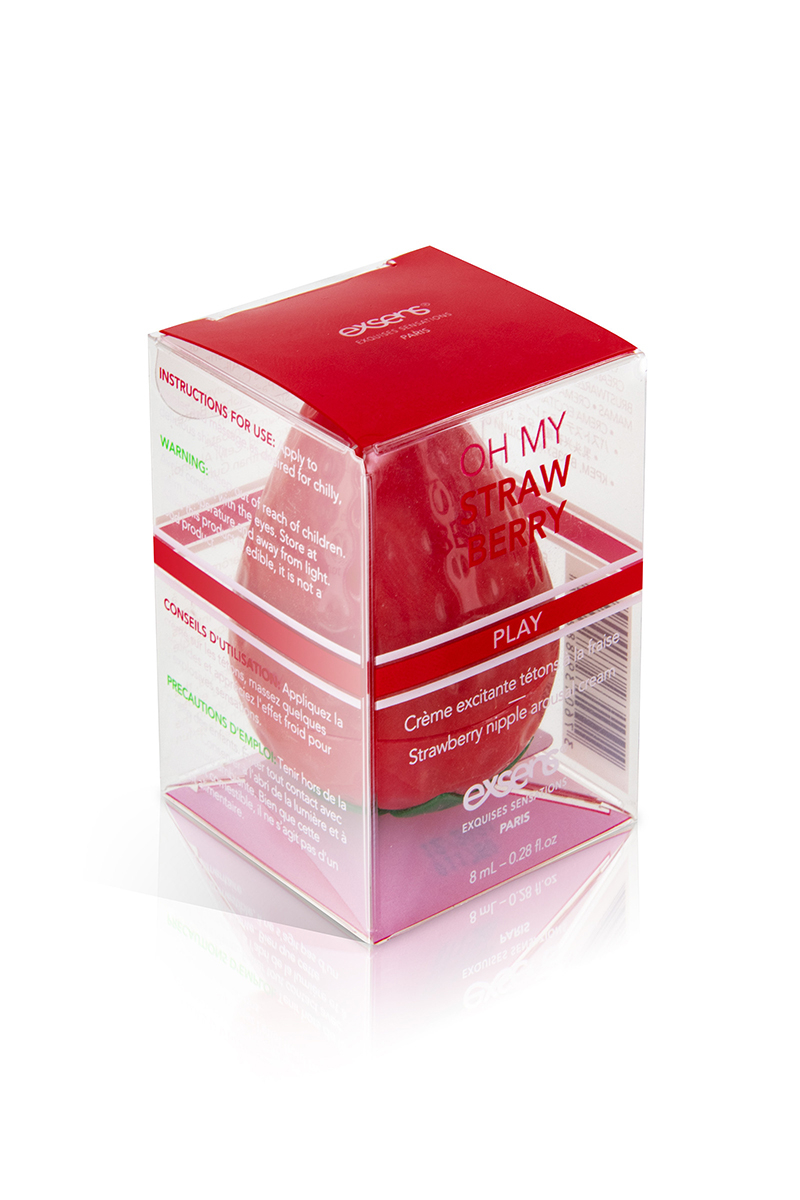 boite emballage crème pour tétons à la fraise Exsens