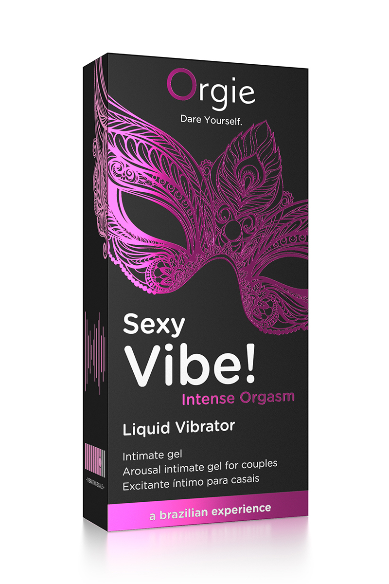 boite emballage Gel dexcitation Sexy Vibe Intense Orgasm Liquid Vibrator Orgie