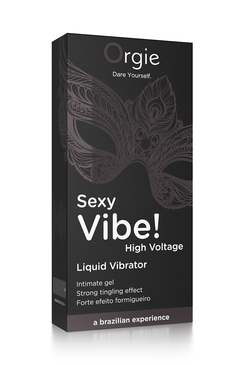 boite emballage Gel dexcitation Sexy Vibe High Voltage Liquid Vibrator Orgie