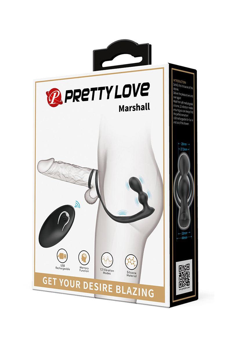 boite emballage Stimulateur prostatique et cockring Marshall Pretty Love