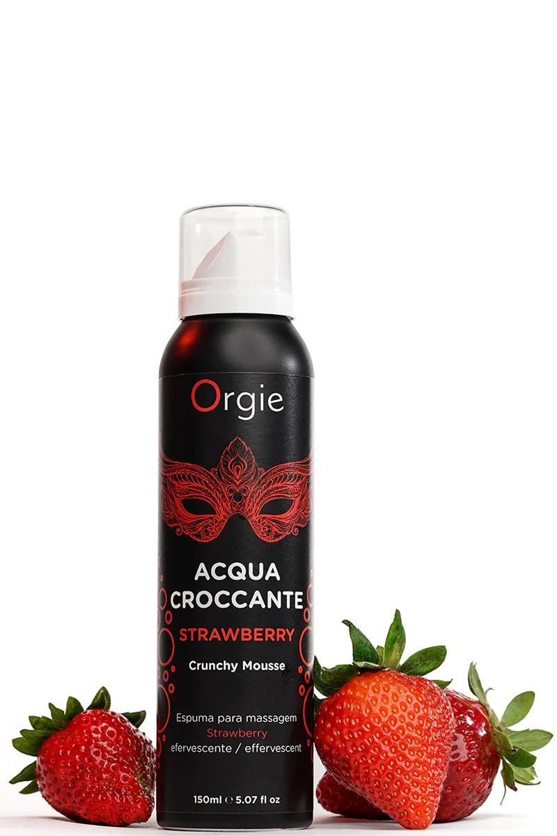 Mousse de massage effervescente Fraise, huile de massage texturée 150ml
