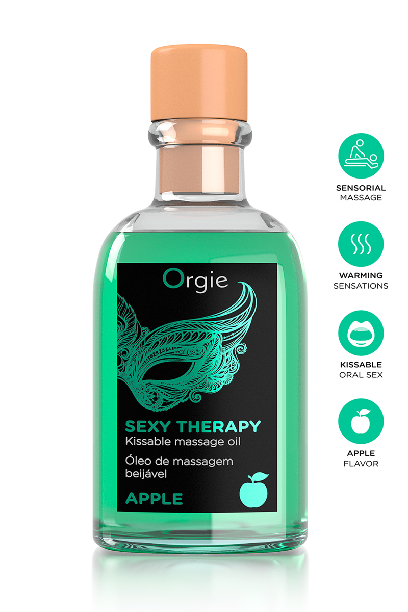 Huile de massage comestible pomme Sexy Therapy - Orgie