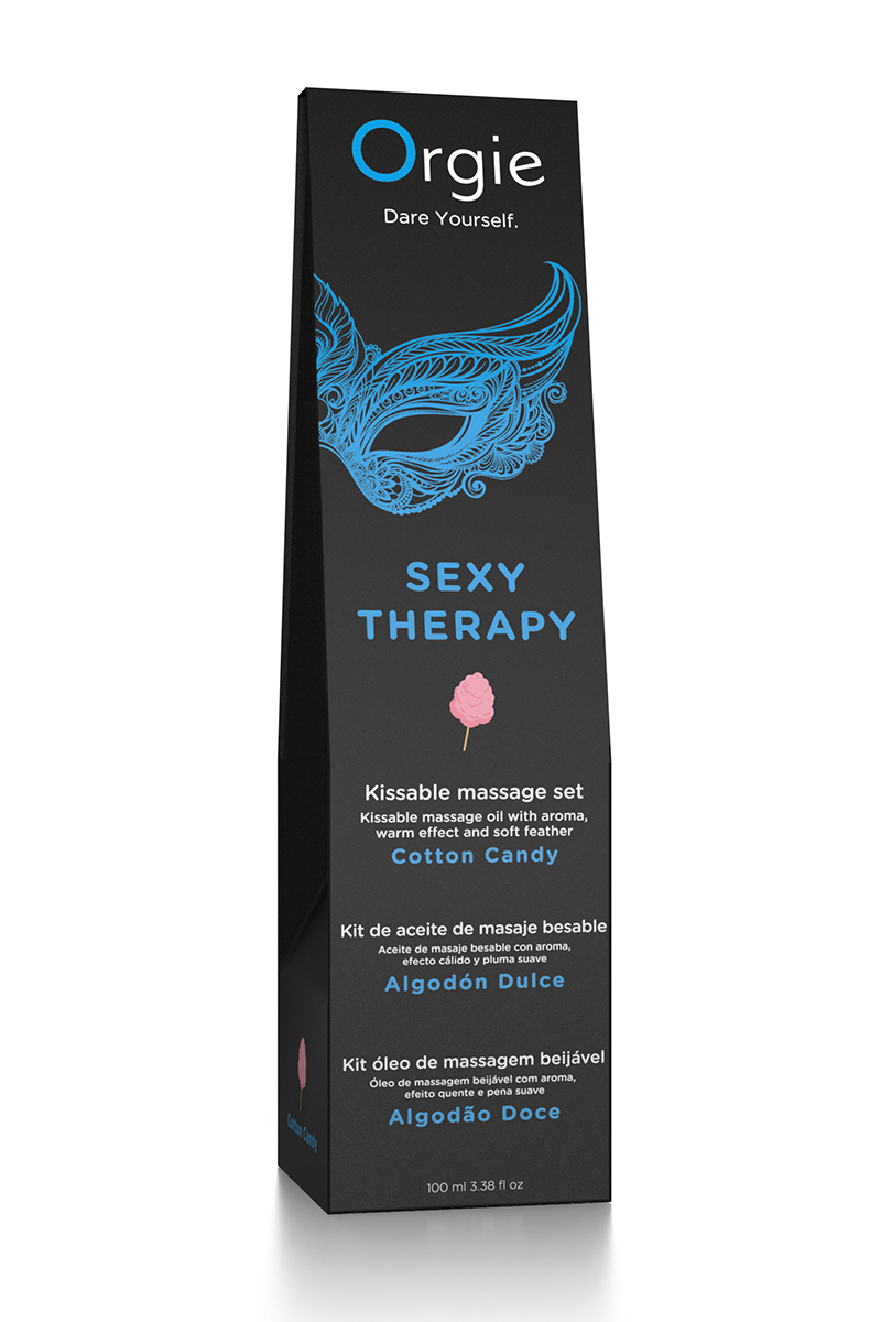 Huile de massage comestible Sexy Therapy coton candy, arôme barbe à papa, effet chauffant, 100ml