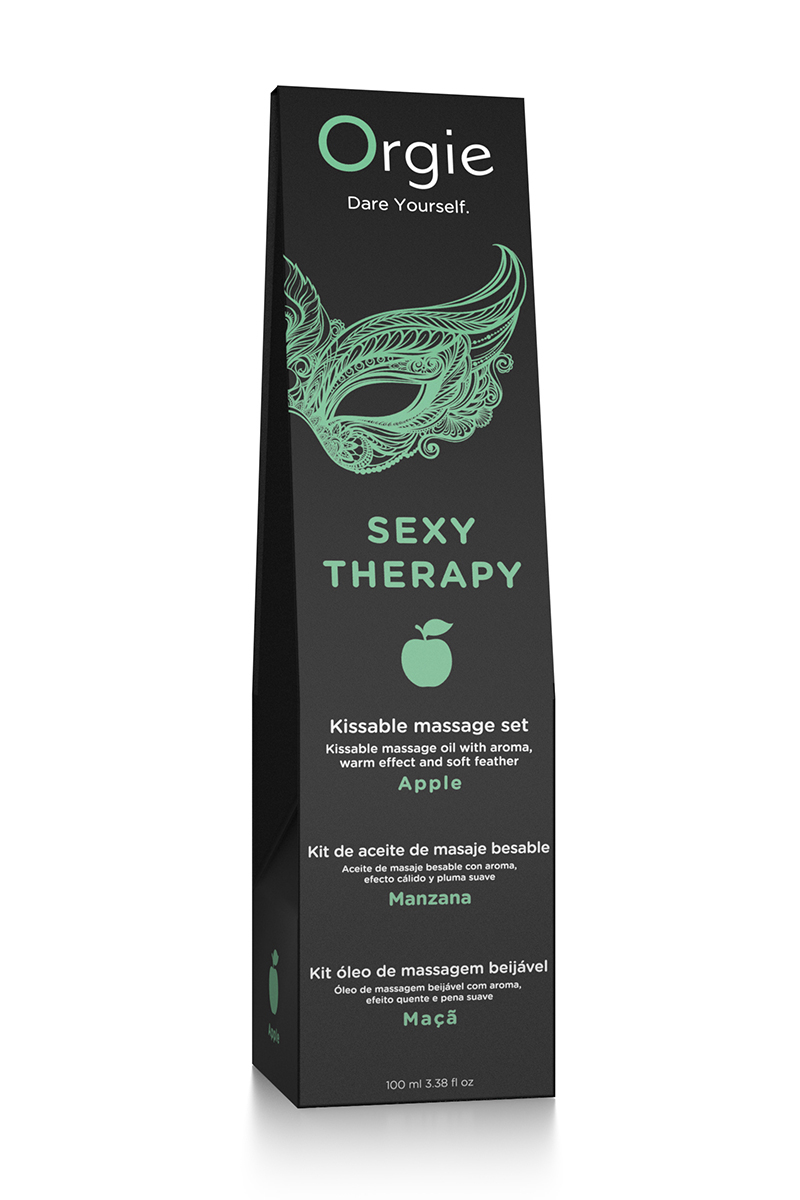 boite emballage Huile de massage comestible pomme Sexy Therapy orgie
