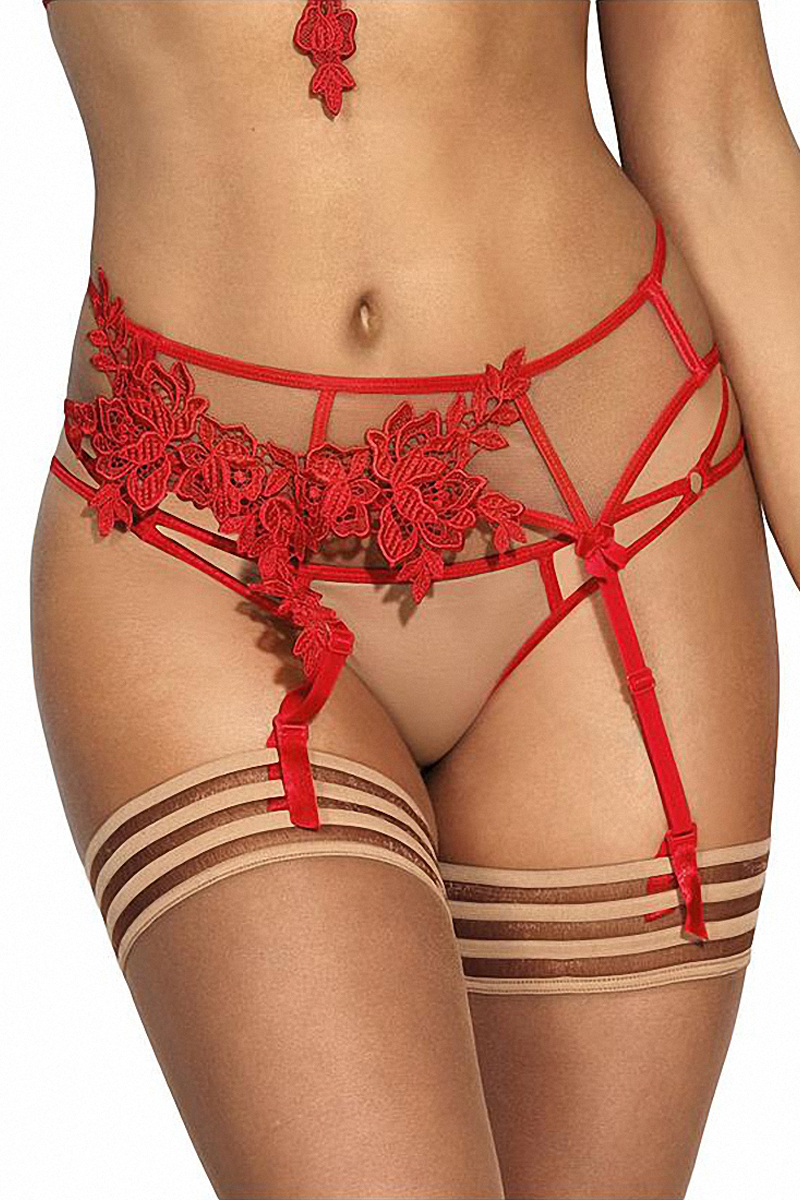 string rouge et beige transparent V-8868 axami