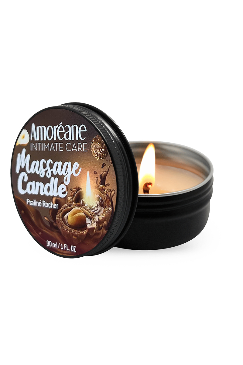 mini bougie de massage parfum rocher praliné 30ml, Amoréane Med - ooh my god