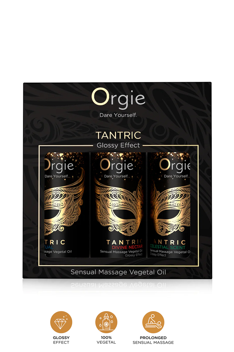 Coffret 3 huiles de massage Sensuel Tantric Collection, huile scintillante orgie ooh my god huile de massage tantric coffret 3x30ml