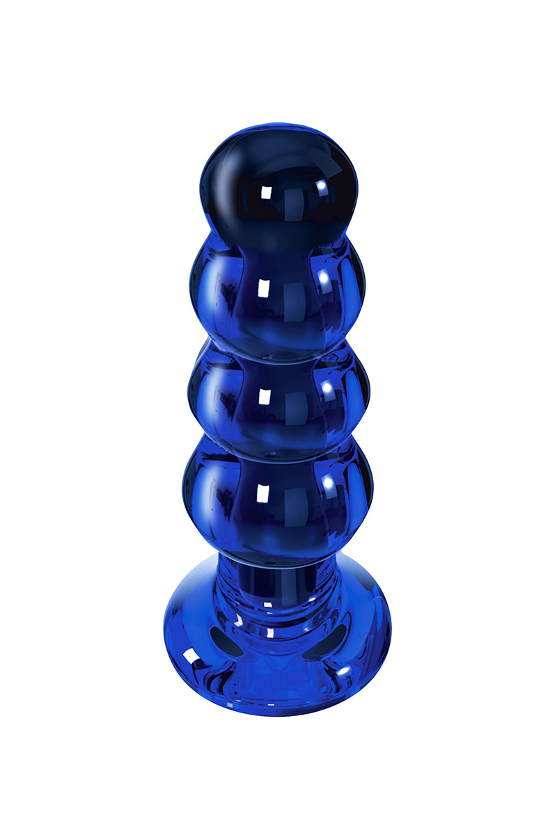 the-radiant-plug-vibrant-design, Ooh my god, plug vibrant bleu, en verre, photo debout