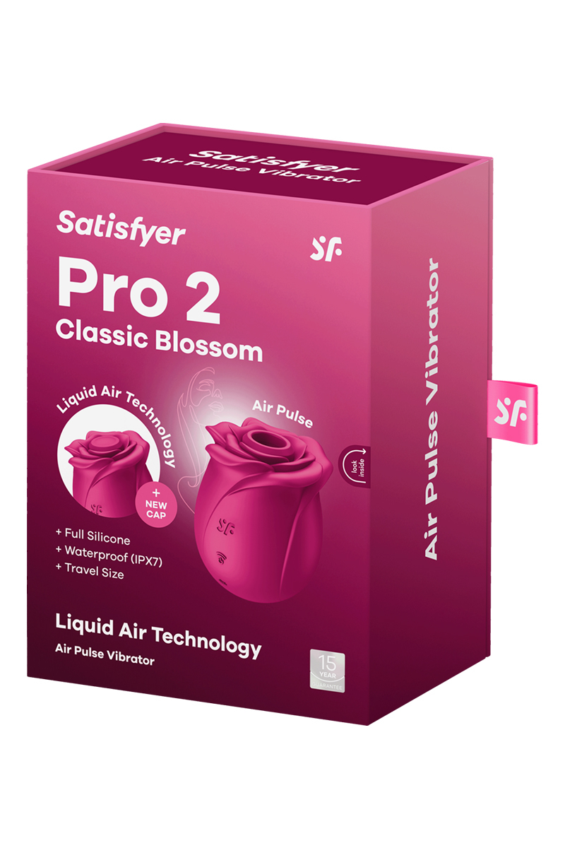 boite emballage Stimulateur clitoridien rose Satisfyer Pro 2 Classic Blossom, sextoy sans contact
