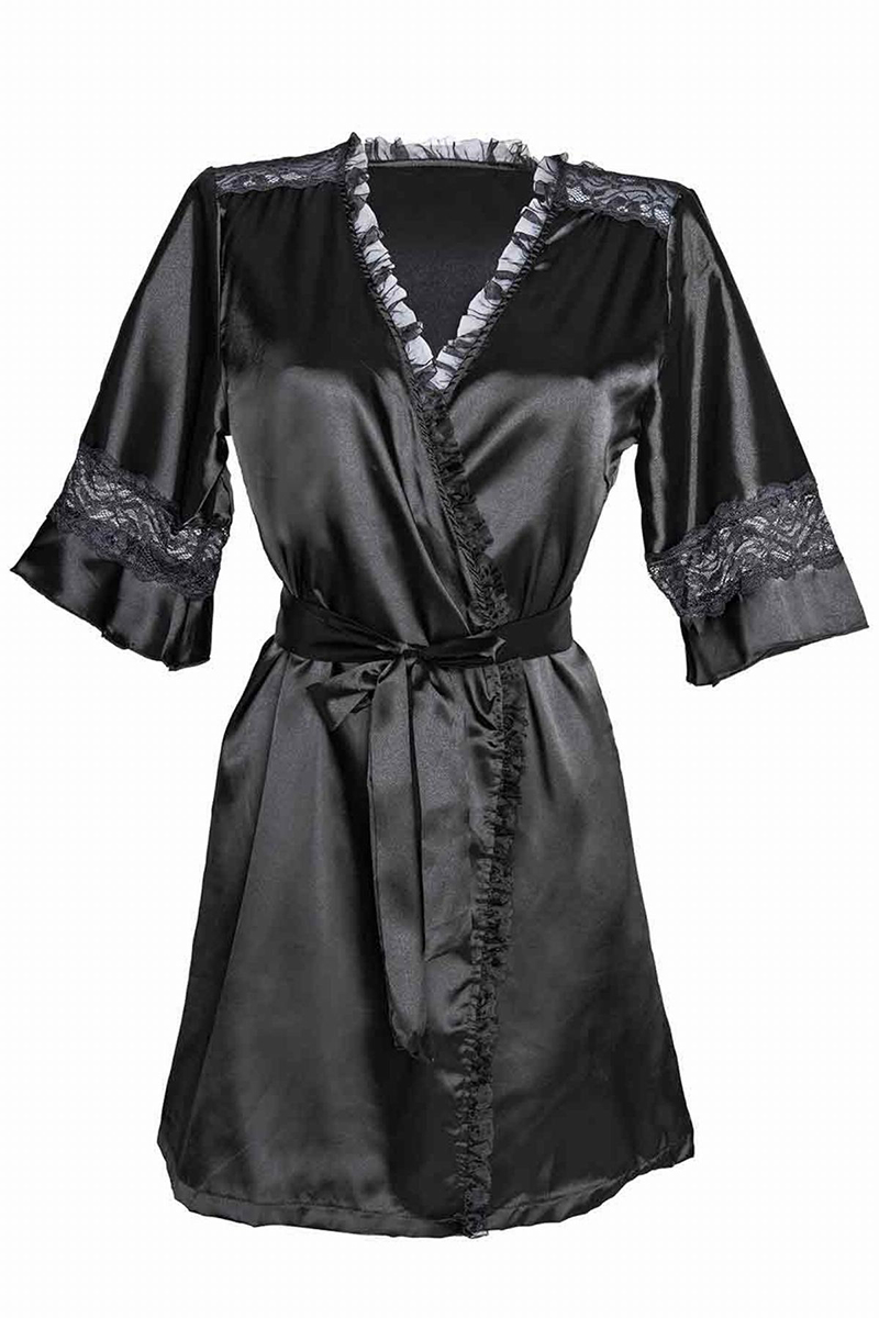 Kimono-Sensuality-Satin-Noir, ooh my god, vue de face