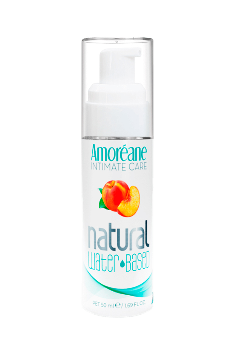 ooh-my-god-lubrifiant-aromatise-peche-50ml-amoreane-flacon-face Description : Flacon de lubrifiant à la pêche vu de face, avec le logo Amoréane bien visible.