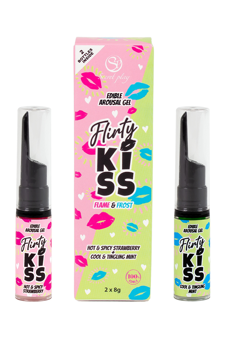 Pack gels pour sexe oral Flirty Kiss Secret Play Ooh My God – fraise et menthe