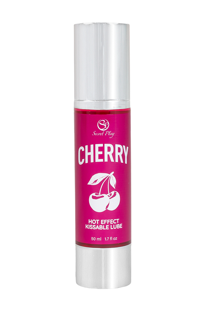 Lubrifiant chauffant goût cerise Secret Play 50ml, gel intime 2 en 1 massage et lubrifiant à effet chaud, embrassable et végan, flacon ooh my god