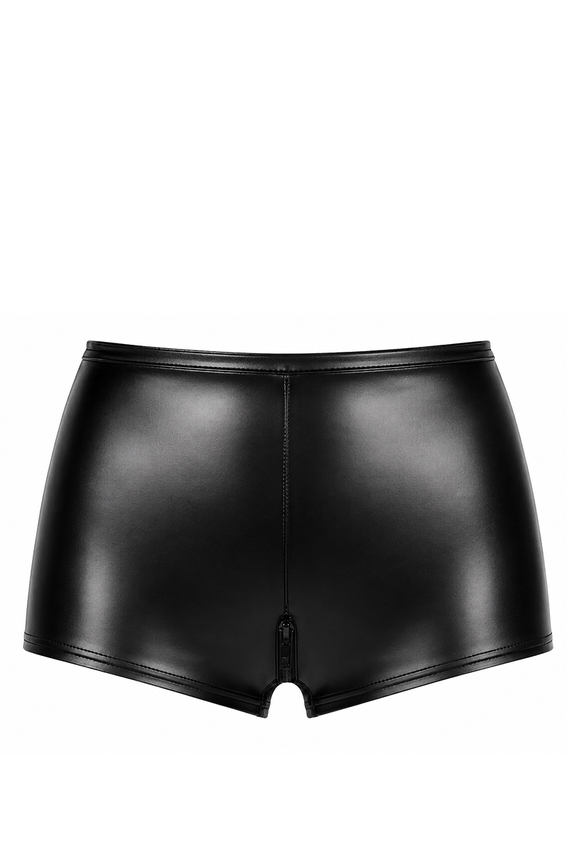 Short noir taille haute vu de face en Powerwetlook F411 Noir Handmade dans la boutique Ooh My God