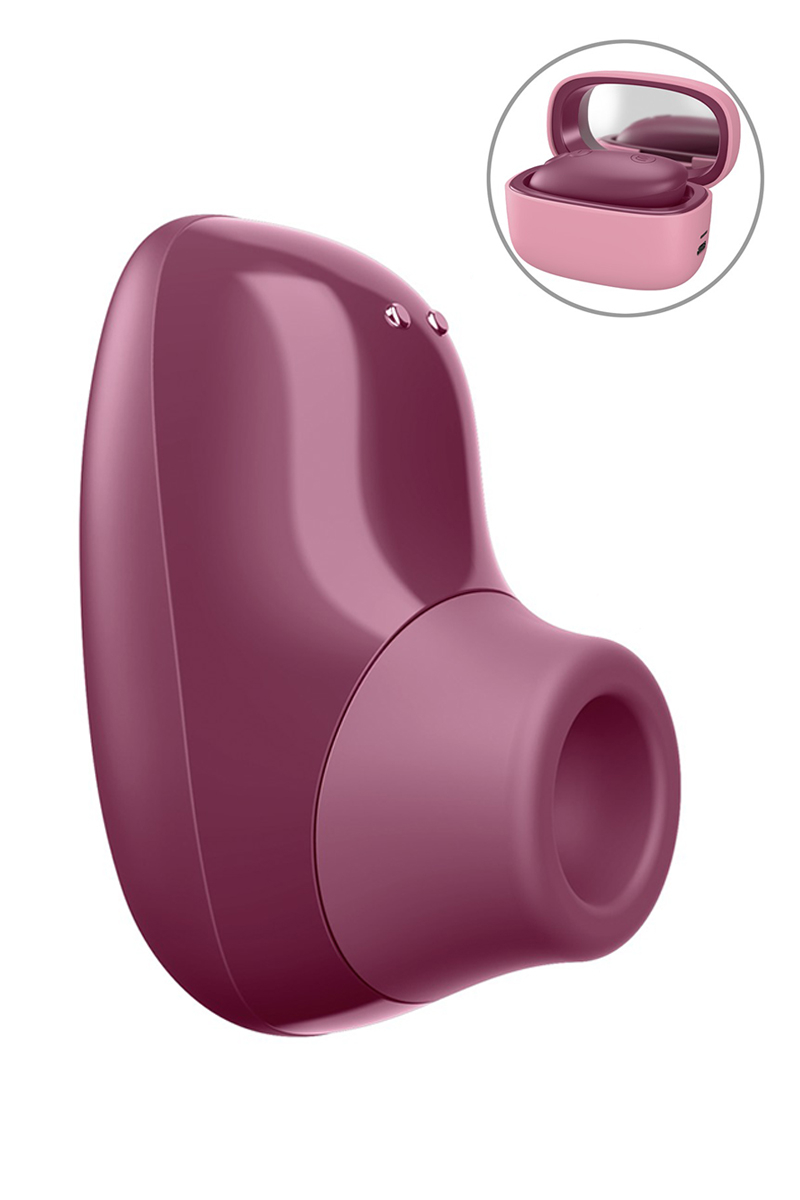 Mini-stimulateur clitoridien Womanizer Snap bordeaux avec son boîtier