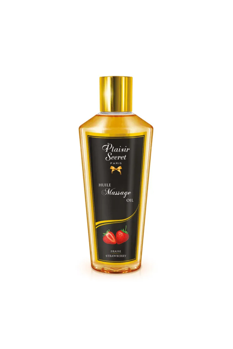 Flacon d’huile de massage fraise Plaisir Secret 30 ml