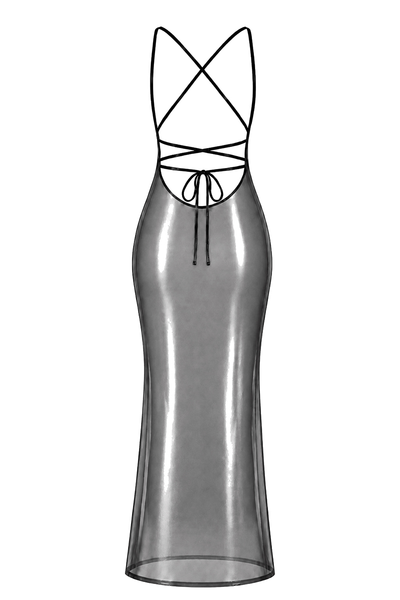 Ooh My God - Robe longue Moondust F427 Noir Handmade, photo 5