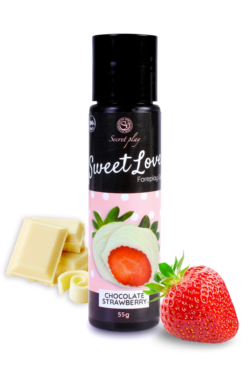 Lubrifiant comestible fraise et chocolat blanc
